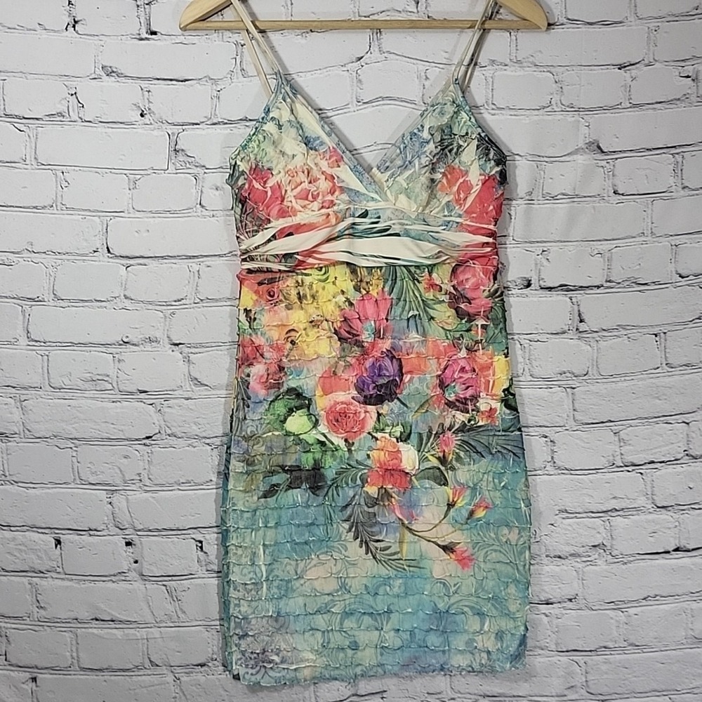 Papaya Y2K Sundress Dress Size Medium‎ Fairy Mermaid Core Ruffles Layered Floral